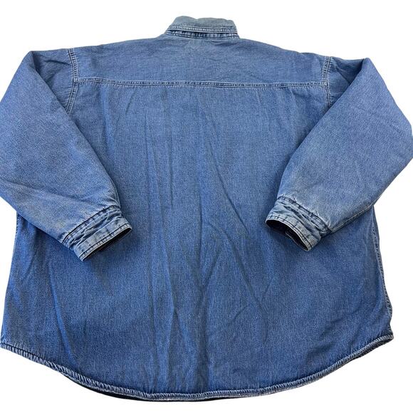 Canyon Guide Vintage Denim Flannel Fined Button Down Shirt Jacket Men's size 2X - Picture 2 of 9